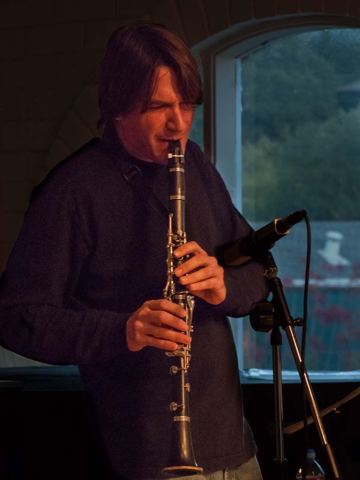 Dan Magay on clarinet at dusk