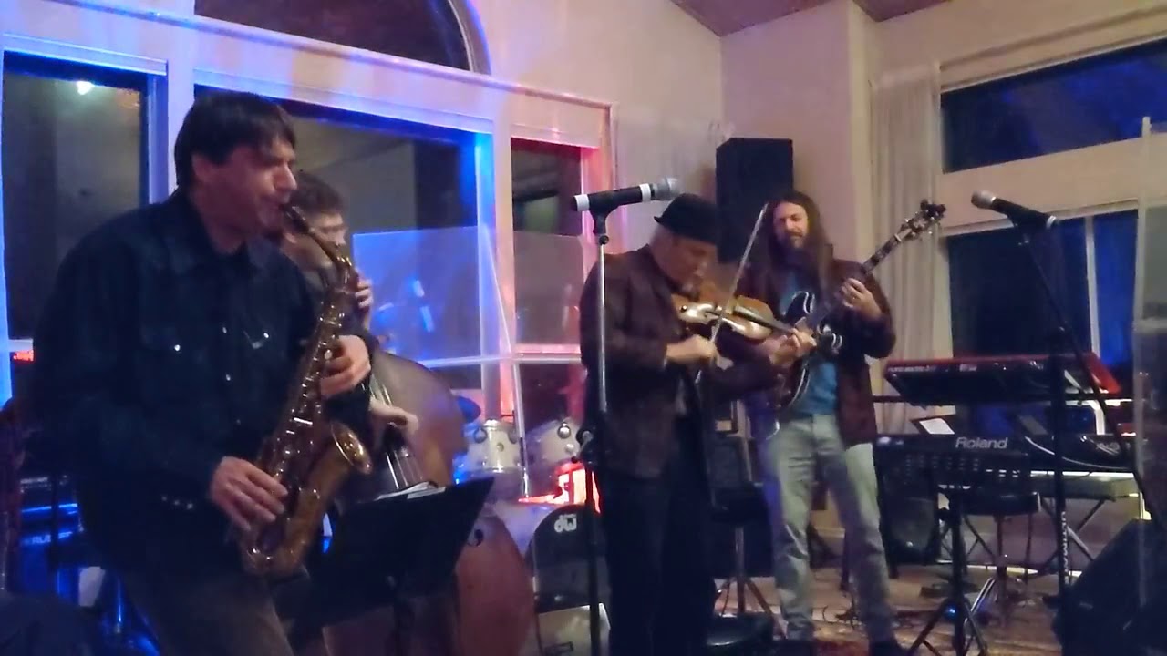 Burning Man Jazz Café at night